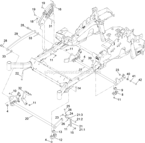Deck Lift Assembly Diagram and Parts List for LZE600KA484 (312000000-312999999)(2012) Exmark Lawn Mower