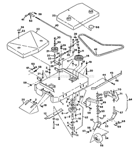 Mower Deck (1) Diagram and Parts List for V32-85B-5 (70000-79999)(1992) Exmark Lawn Mower