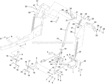 Deck Lift Assembly Diagram and Parts List for VTX740EKC60400 (400000000-499999999)(2017) Exmark Lawn Mower