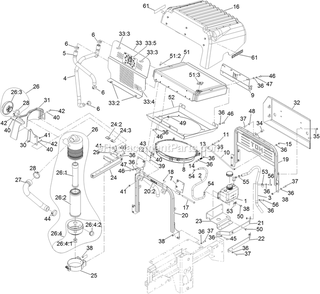 Cooling Assembly Diagram and Parts List for LZS902DKU725A1 (315000000-315999999)(2015) Exmark Lawn Mower