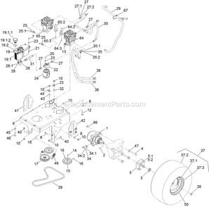 Ground Drive Assembly Diagram and Parts List for VTX651GKA48400 (400000000-499999999)(2017) Exmark Lawn Mower