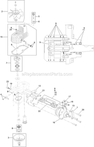 Rh Hydro Assembly Diagram and Parts List for LZX921GKA726B1 (316000000-399999999)(2016) Exmark Lawn Mower