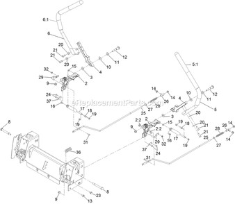 Motion Control Assembly Diagram and Parts List for QTE708GEM50200 (400000000-402082299)(2017) Exmark Lawn Mower