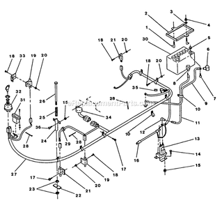 Electrical Group Diagram and Parts List for EX1800  Exmark Lawn Mower