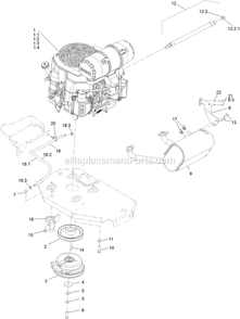 Engine Assembly Diagram and Parts List for LZE742GKC604C1 (400000000-402082299)(2017) Exmark Lawn Mower
