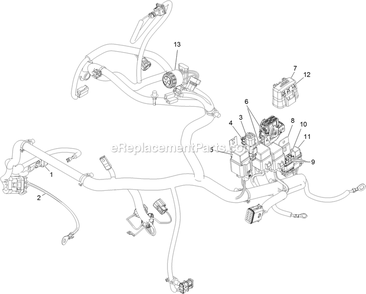 Harness Assembly Diagram and Parts List for LZS80TDYM604W0 (406294345-408644345)(2020) Exmark Lawn Mower
