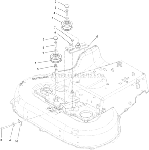 Pulleys And Idler Assembly Diagram and Parts List for ECS180CKA30000 (404314159-406294344)(2019) Exmark Lawn Mower