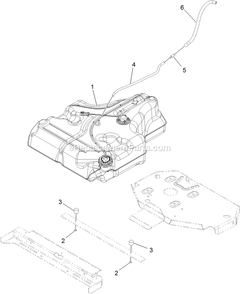 Fuel Tank Mounting Assembly Diagram and Parts List for LZE651GKA484A2 (316000000-399999999)(2016) Exmark Lawn Mower