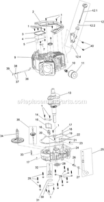 Crankcase Assembly Engine Assembly Diagram and Parts List for QTS708GEM50200 (315000000-315999999)(2015) Exmark Lawn Mower