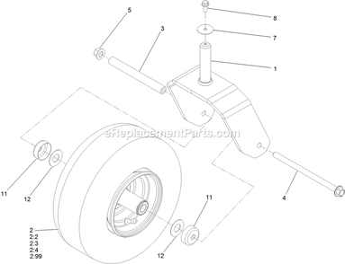 Tire And Wheel Assembly Diagram and Parts List for QZS708GEM50200 (404314159-406294344)(2019) Exmark Lawn Mower