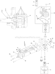 Lh Hydro Assembly Diagram and Parts List for LZE742GKC524A2 (316000000-399999999)(2016) Exmark Lawn Mower