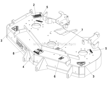 Deck With Decals Assembly (1) Diagram and Parts List for LZZ29KCE606 (850000-919999)(2010) Exmark Lawn Mower