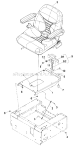 Seat Group Diagram and Parts List for QSP20BV443 (850000-919999)(2010) Exmark Lawn Mower
