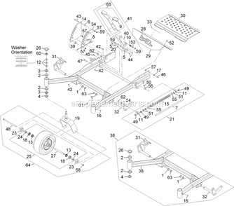 Front Frame Assembly Diagram and Parts List for LZD25KD725 (920000-999999)(2011) Exmark Lawn Mower