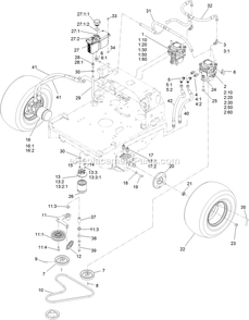 Hydro Assembly Diagram and Parts List for TTX680PKC60400 (315000000-315999999)(2015) Exmark Lawn Mower