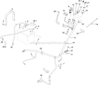 Electrical Assembly Diagram and Parts List for TTX650EKCE604N (314000000-314999999)(2014) Exmark Lawn Mower