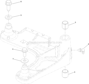 Idler Arm Assembly Diagram and Parts List for RAS708GEM523C3 (402082300-404314158)(2018) Exmark Lawn Mower