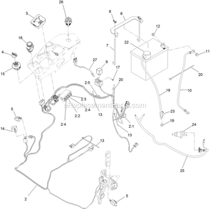 Electrical Assembly Diagram and Parts List for LZX801CKA60600 (400000000-402082299)(2017) Exmark Lawn Mower