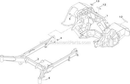 Main Frame Assembly Diagram and Parts List for STS730GKA60400 (404314159-406294344)(2019) Exmark Lawn Mower