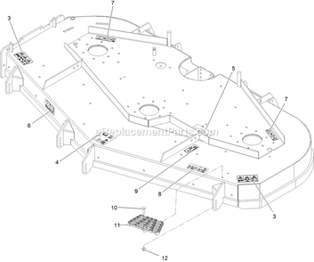 Deck With Decals Assembly (1) Diagram and Parts List for LZS902DKU725A1 (400000000-402082299)(2017) Exmark Lawn Mower