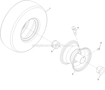 Tire And Wheel Assembly Diagram and Parts List for QZE725GKC42200 (411294212-999999999)(2022) Exmark Lawn Mower