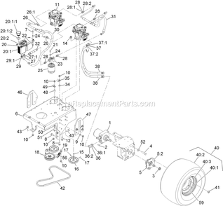 Ground Drive Assembly Diagram and Parts List for VT24KA484CA (920000-999999)(2011) Exmark Lawn Mower
