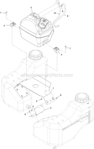 Fuel Assembly Diagram and Parts List for 34233 406912824-999999999 Exmark Sprayer