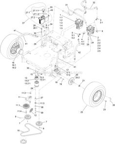 Hydro Assembly Diagram and Parts List for TTX650EKC60400 (406294345-999999999)(2020) Exmark Lawn Mower