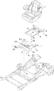 Seat Assembly Diagram and Parts List for LZS749EKC724 (312000000-312999999)(2012) Exmark Lawn Mower