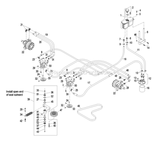 Hydraulic Group Diagram and Parts List for LHP19KA465CA (720000-789999)(2008) Exmark Lawn Mower