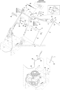Pistol Grip Upper Handle And Controls Diagram and Parts List for MGS481GKA322P0 (315000000-315999999)(2015) Exmark Lawn Mower