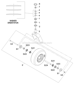 Caster Wheel Assembly (1) Diagram and Parts List for LZAS22KA484CA (850000-919999)(2010) Exmark Lawn Mower