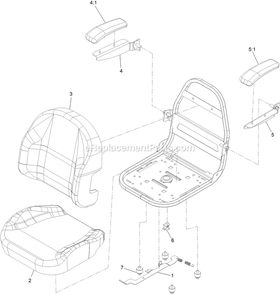 Seat Assembly (2) Diagram and Parts List for QZS735GKC54200 (411294212-999999999)(2022) Exmark Lawn Mower