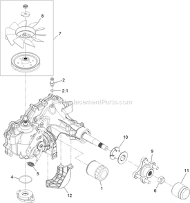 Lh Transaxle Assembly Diagram and Parts List for PNS740GKC604A4 (315000000-315999999)(2015) Exmark Lawn Mower