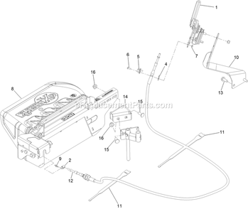 Main Assembly Diagram and Parts List for 135-2532 2021 Exmark Lawn Tractor Accessories