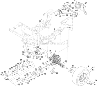 Ground Drive Assembly Diagram and Parts List for SSS395CKC00000 (404314159-406294344)(2019) Exmark Sprayer