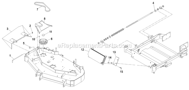 Deck Components And Front Weights Diagram and Parts List for LHPUV4448 (440000-509999)(2004) Exmark Lawn Tractor Accessories