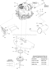 Engine Assembly Diagram and Parts List for LZS651CKA484A2 (315000000-315999999)(2015) Exmark Lawn Mower