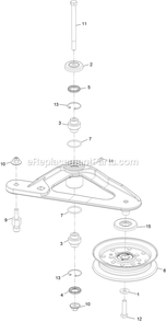 Idler Assembly Diagram and Parts List for LZE751GKA604A1 (400000000-402082299)(2017) Exmark Lawn Mower