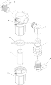 Strainer Assembly Diagram and Parts List for SSS270CSB00000 (402082300-404314158)(2018) Exmark Sprayer