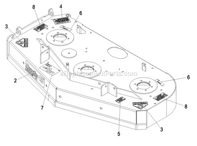 Deck With Decals Assembly (1) Diagram and Parts List for VT24KAS484 (850000-919999)(2010) Exmark Lawn Mower