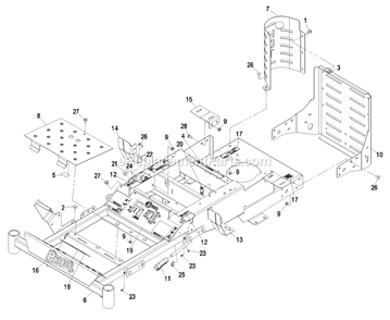 Frame Group (1) Diagram and Parts List for PHZ19KA344CA (720000-789999)(2008) Exmark Lawn Mower