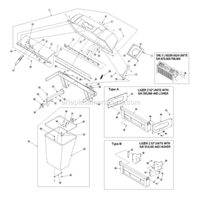Hood And Bag Assembly (1) Diagram and Parts List for LZUV52 (790000-849999)(2009) Exmark Lawn Tractor Accessories