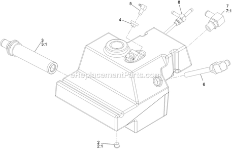 Hydraulic Reservoir Assembly Diagram and Parts List for LZS88CDYM96RW0 (402082300-404314158)(2018) Exmark Lawn Mower