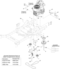 Engine Assembly Diagram and Parts List for RAX691GKA524A3 (400000000-402082299)(2017) Exmark Lawn Mower