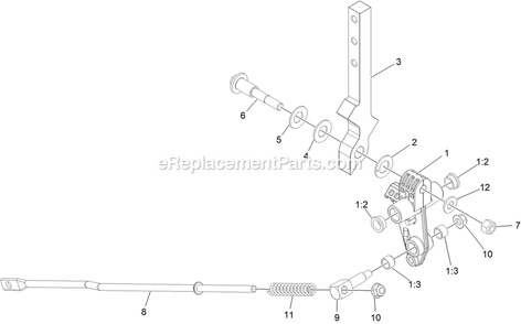 Lh And Rh Control Arm Assembly Diagram and Parts List for RAE691GKA48C00 (408644346-999999999)(2021) Exmark Lawn Mower