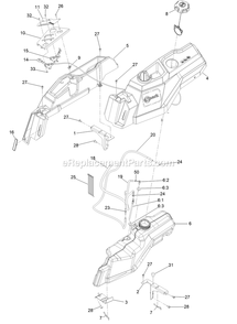 Fuel Assembly Diagram and Parts List for QZS735GKC54200 (411294212-999999999)(2022) Exmark Lawn Mower
