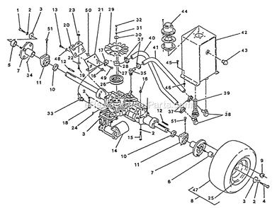 Axle And Hydraulics Diagram and Parts List for TR-17K 70000-79999 Exmark Lawn Mower