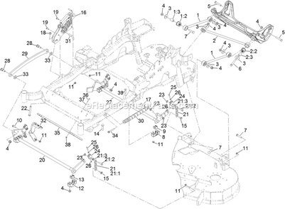 Deck Lift Assembly Diagram and Parts List for LZE751CKA524A2 (402082300-404314158)(2018) Exmark Lawn Mower