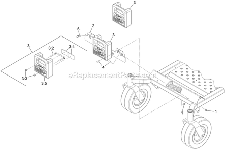Weight Assembly Diagram and Parts List for 116-5000 (312000000-312999999)(2012) Exmark Lawn Tractor Accessories